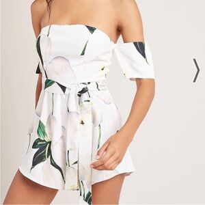 Off-the-Shoulder Floral Romper by Forever 21